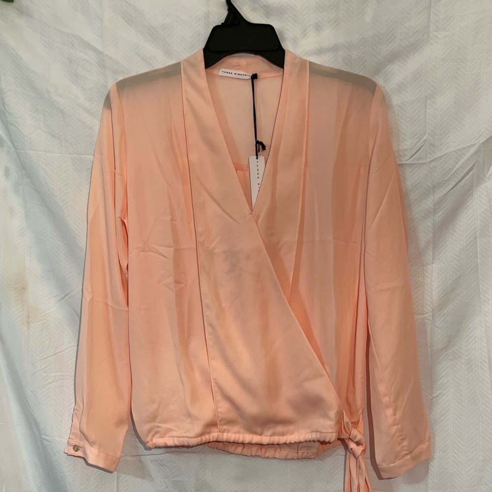 🆕 New Three Eighty Women’s  Peach Wrap Blouse. S